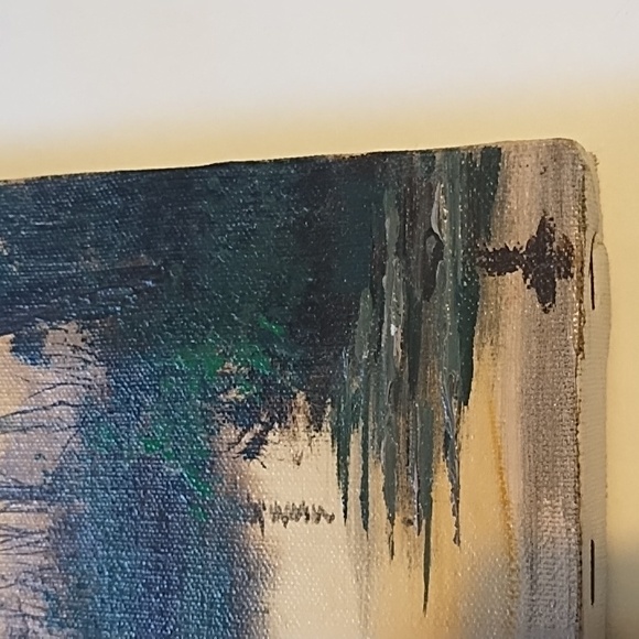 Serene Landscape Canvas Art in Green and Brown - Picture 3 of 9